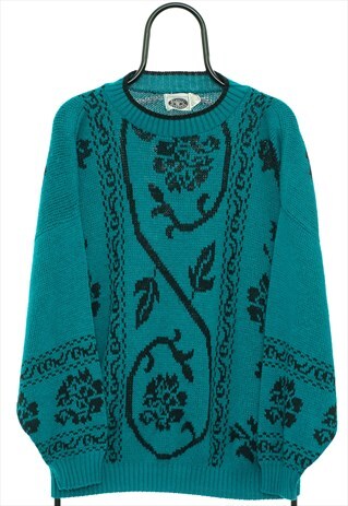 VINTAGE 90S CLASSIC ESSENTIALS GREEN JUMPER WOMENS