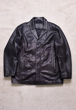 Vintage 90s Ciro Citterio Black Leather Jacket 