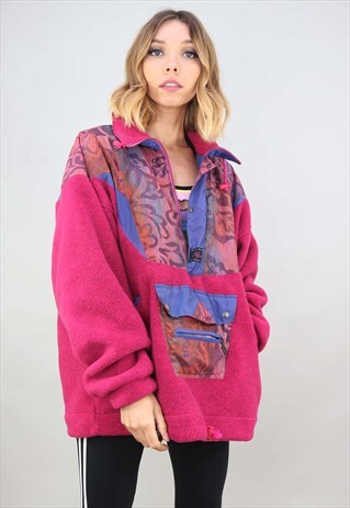 VINTAGE 90S OVERSIZED 1/4 ZIP FLEECE