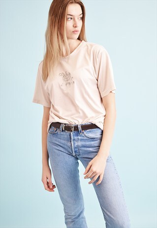 90'S RETRO NEUTRAL OVERSIZED SHIMMER JERSEY TOP TEE