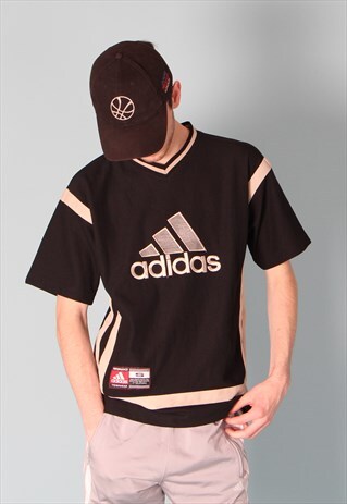 ADIDAS BLACK AND GOLD T-SHIRT