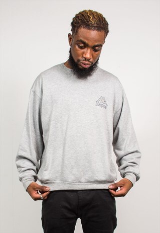 KAPPA VINTAGE 90'S GREY SWEATSHIRT SWEATER JUMPER