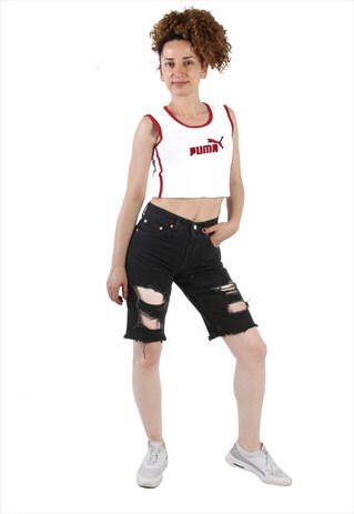 VINTAGE LEVIS 501 DENIM SLOUCH HIGH RISE SHORTS WOMEN'S