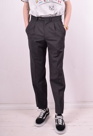 AQUASCUTUM MENS VINTAGE TROUSERS W32 L30 GREY 90'S