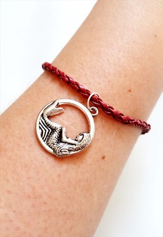 MERMAID CHARM BRACELET DEEP RED