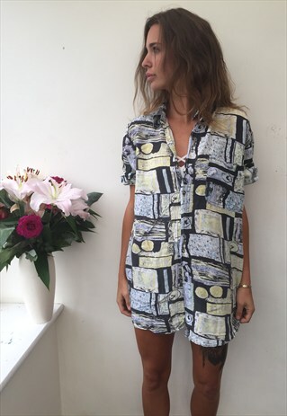 CRAZY PATTERN OVERSIZED UNISEX RETRO VINTAGE FESTIVAL SHIRT