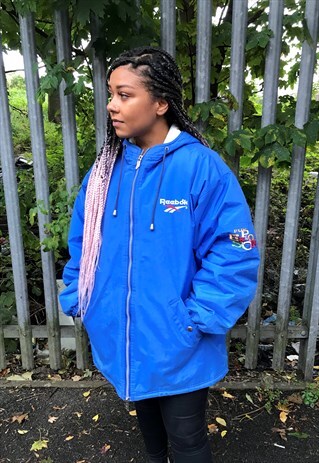 VINTAGE REEBOK CLASSICS FUN EXPLOSION RARE BLUE JACKET COAT