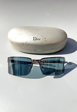 Christian Dior Sunglasses Rimless Logo Blue GYPSY 2 Vintage