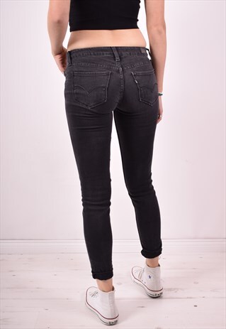 LEVI'S WOMENS VINTAGE JEANS W25 L30 BLACK 90S
