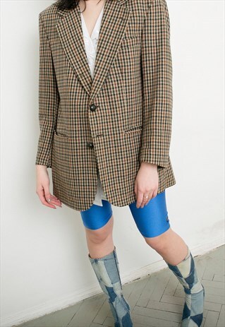 VINTAGE BURTON WOOL TAILORMADE BLAZER GOOSE FOOT PATTERN