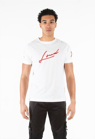 LOUD RED STN WHITE T-SHIRT