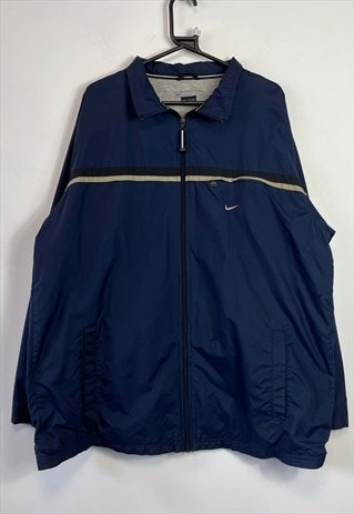 2000S Y2K NAVY NIKE WINDBREAKER JACKET 2XL