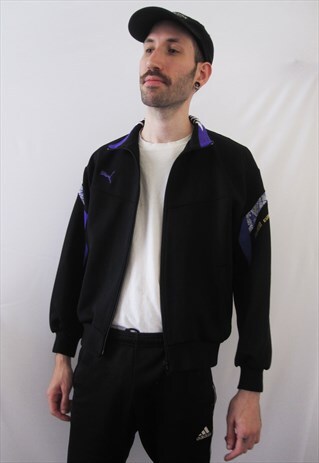 VINTAGE PUMA BLACK & PURPLE JACKET MINIMAL