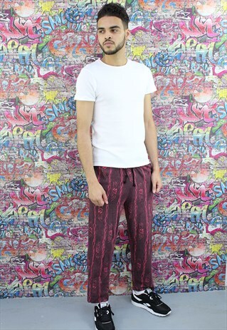 VINTAGE 90S PATTERNED FESTIVAL TROUSERS. FUNKY. UNISEX.