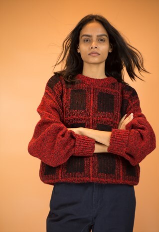 VINTAGE 90S ABSTRACT PATTERN RED JUMPER
