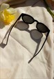 GLOSS BLACK CHUNKY ROUNDED SUNGLASSES