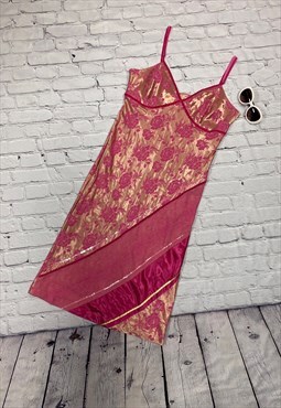Pink & Gold Y2K Dress Size 16