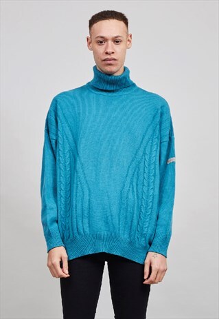 VINTAGE OVERSIZED 90'S ADIDAS ROLL NECK KNIT JUMPER