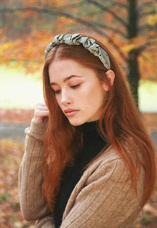 MAGGIE - SCRUNCHIE POLKADOT HEADBAND -MINT