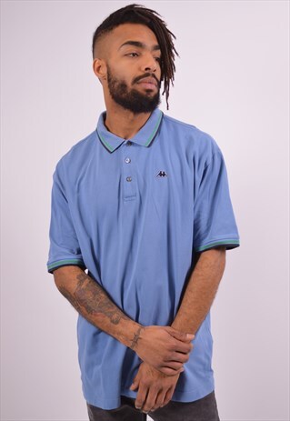 ROBE DI KAPPA MENS VINTAGE POLO SHIRT XXL BLUE 90S