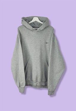 Vintage Nike Y2K Hoodie Sweatshirt in Grey XL