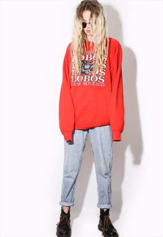 VINTAGE 90'S COLLEGE SWEATSHIRT UNIVERSITY OVERSIZED JUMPER