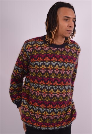 BENETTON MENS VINTAGE JUMPER SWEATER LARGE MULTI 90S