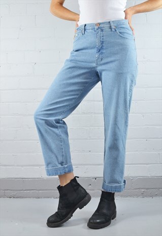 VINTAGE LIGHT BLUE STRAIGHT MOM JEANS