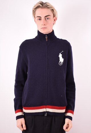 POLO RALPH LAUREN MENS VINTAGE CARDIGAN SWEATER LARGE 90S