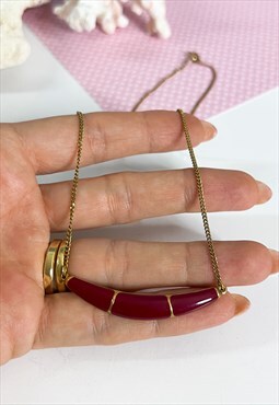 1980's Red Enamel Torque Necklace