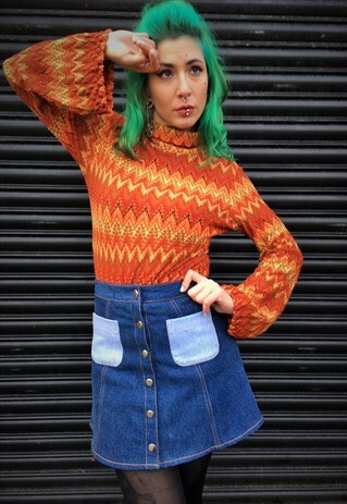 VINTAGE ORANGE FLARED SLEEVE JUMPER