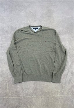 Tommy Hilfiger Knitted Jumper Embroidered Logo Knit Sweater