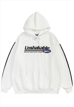 Utility hoodie racing patch pullover contrast stich top