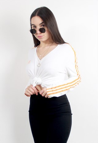 90'S RETRO WHITE & ORANGE TOP