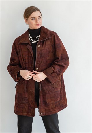 VINTAGE 70S PUFFER JACKET IN VELVET BOHO PATTERN