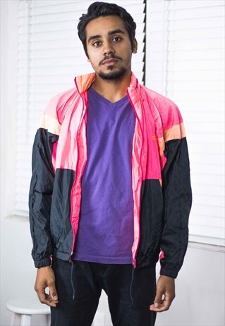 VINTAGE ASICS WINDBREAKER SHELL JACKET LOGO 90S M 8.1