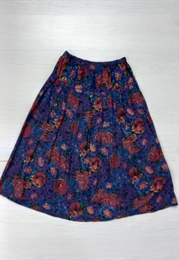 80's Vintage Skirt Purple Multi Floral
