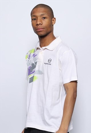 VINTAGE SERGIO TACCHINI LOGO POLO SHIRT WHITE