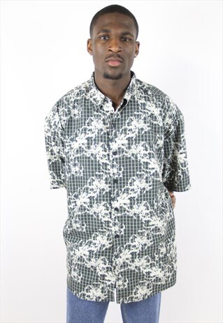 VINTAGE GREEN PATTERNED 90'S SHIRT