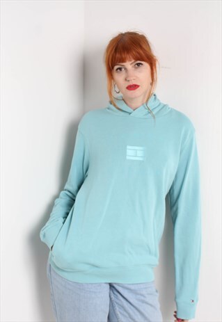 VINTAGE TOMMY HILFIGER SWEATSHIRT HOODIE GREEN