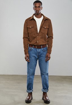 Brown Western Overshirt , Cowboy Jacket, Western Overshirt