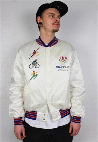 VINTAGE USA OLYMPIC 1996 BOMBER JACKET