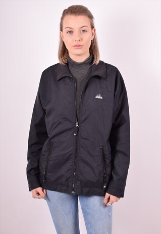 ADIDAS WOMENS VINTAGE JACKET MEDIUM BLACK 90S