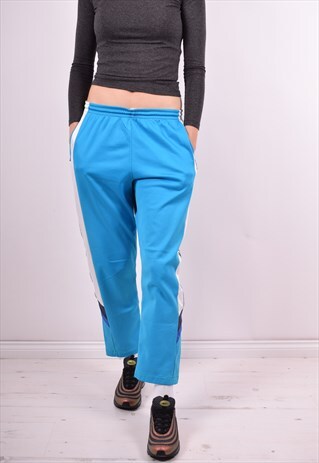 ASICS WOMENS VINTAGE TRACKSUIT TROUSERS W30 L25 BLUE 90'S