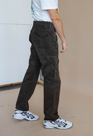 VINTAGE 90S RELAXED FIT HIGH WAISTED CARGO STYLE PANTS W40