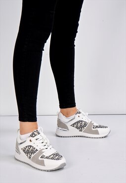 Mi Amor D-Logo Lace Up Trainer in Grey