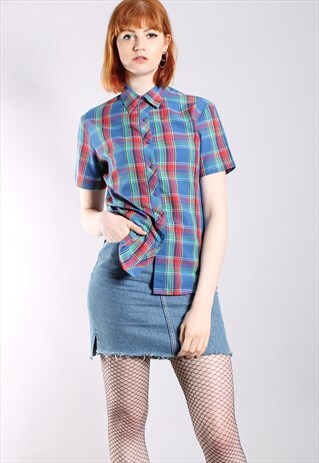 VINTAGE 80S CHECK FITTED SHIRT