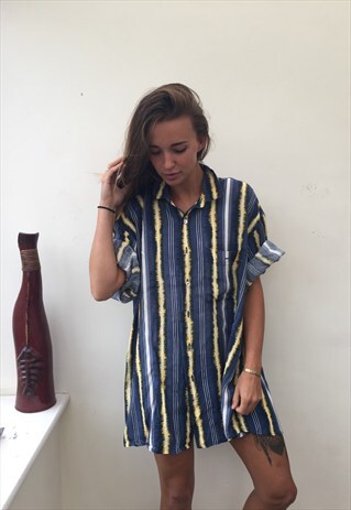 CRAZY PATTERNED OVERSIZED RETRO VINTAGE FESTIVAL SHIRT