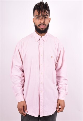 RALPH LAUREN MENS VINTAGE SHIRT XL PINK 90'S