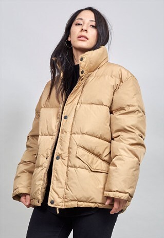 VINTAGE 90'S OVERSIZED MATTE GOLD FILA PUFFER JACKET